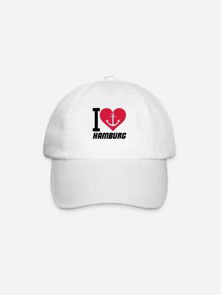i love hamburg - Baseballkappe - Weiß/Weiß