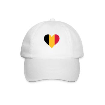 Ein Herz für Belgien - Baseballkappe - Weiß/Weiß - Vorne