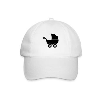 Kinderwagen (baby buggy) - Baseballkappe - Weiß/Weiß - Vorne