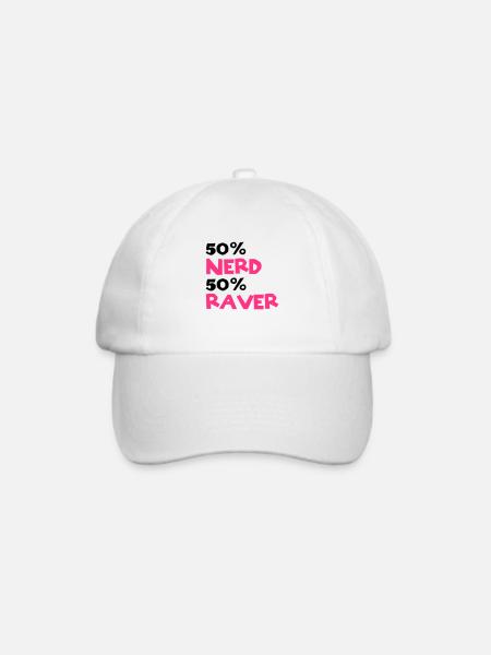 Nerd Raver - Baseballkappe - Weiß/Weiß