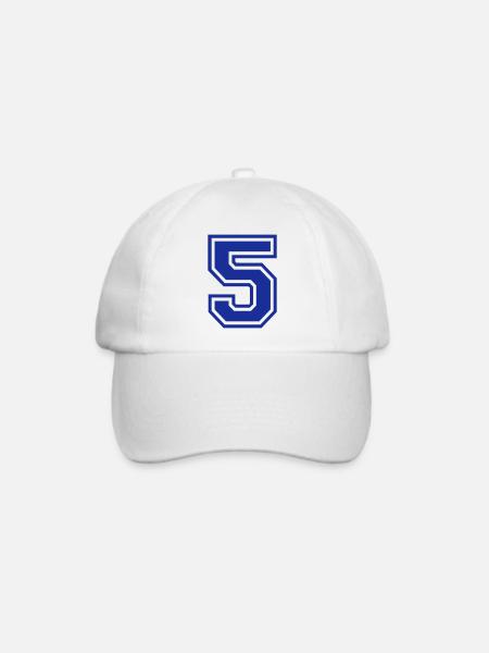 5 - Baseballkappe - Weiß/Weiß