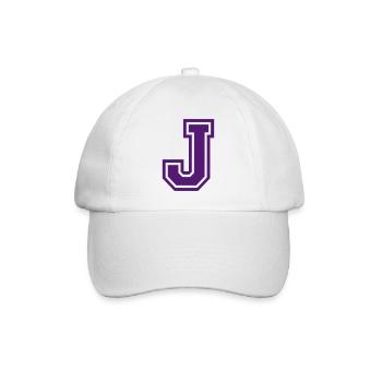 Buchstabe J - Baseballkappe - Weiß/Weiß - Vorne