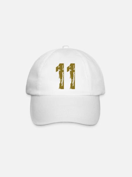 11 - Nummer - Baseballkappe - Weiß/Weiß