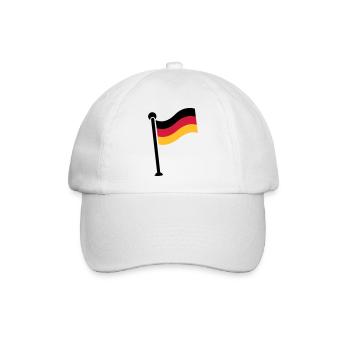 Gehisste Deutschlandfahne / German Flag (3c) - Baseballkappe - Weiß/Weiß - Vorne
