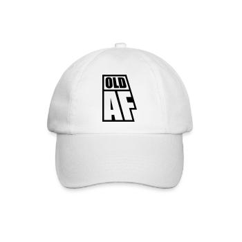 old AF Text Logo - Baseballkappe - Weiß/Weiß - Vorne