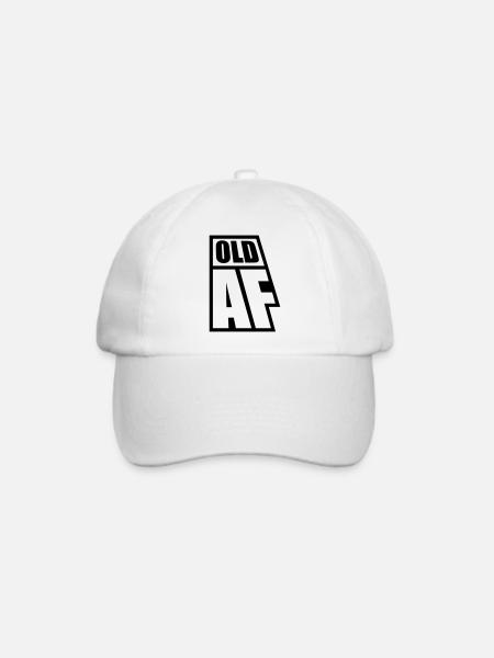 old AF Text Logo - Baseballkappe - Weiß/Weiß