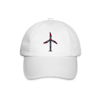 Windrad Windkraft Anlage Symbol - Baseballkappe - Weiß/Weiß - Vorne