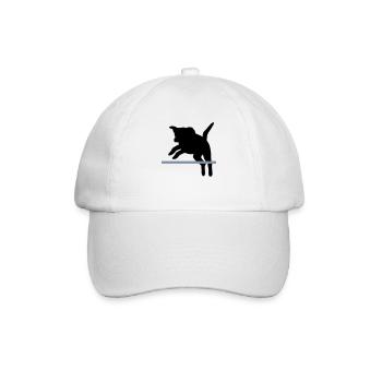 Hund im Sprung / Agility - Baseballkappe - Weiß/Weiß - Vorne