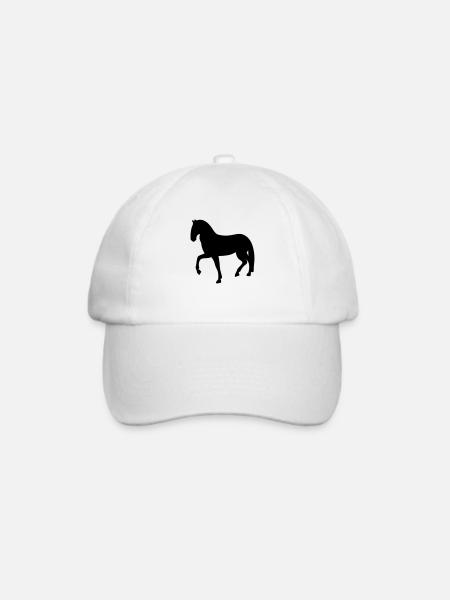 Pferd - Baseballkappe - Weiß/Weiß