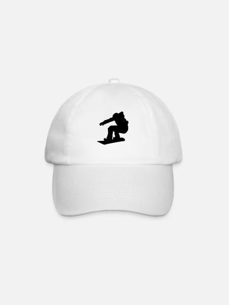 Snowboarder - Baseballkappe - Weiß/Weiß