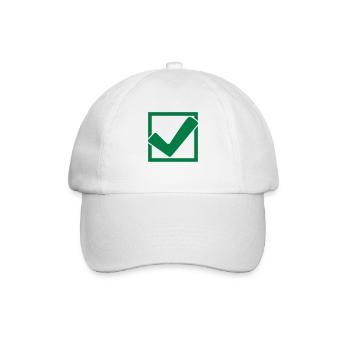 Viereckiges Haken Logo - Baseballkappe - Weiß/Weiß - Vorne