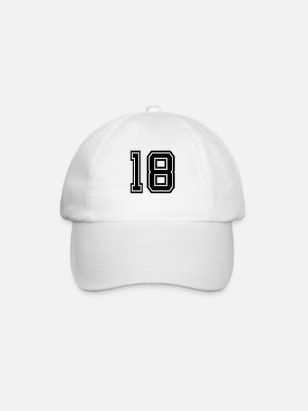 18 - Baseballkappe - Weiß/Weiß