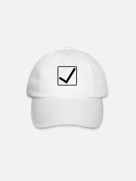 haekchen_001 - Baseballkappe - Weiß/Weiß