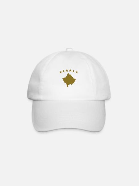 Kosovo - Baseballkappe - Weiß/Weiß