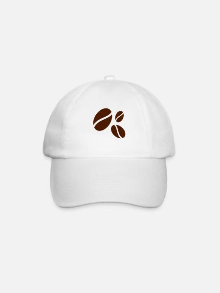 Kaffeebohne - Baseballkappe - Weiß/Weiß
