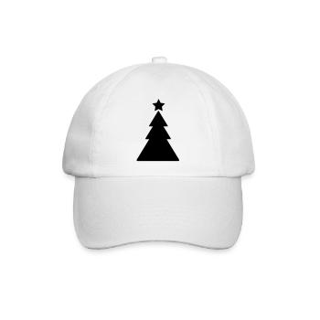 Christbaum - Weihnachten - Baseballkappe - Weiß/Weiß - Vorne