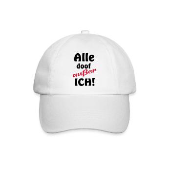 lustige Sprüche Alle doof außer ich Besserwisser - Baseballkappe - Weiß/Weiß - Vorne
