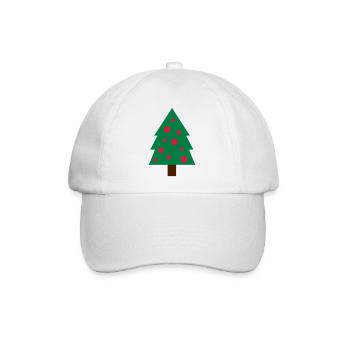 Christmas Tree / Weihnachtsbaum / Tannenbaum - Baseballkappe - Weiß/Weiß - Vorne