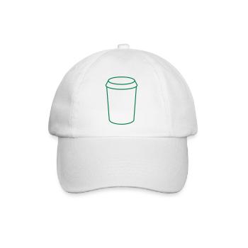 Einfache Kaffeetasse - Baseballkappe - Weiß/Weiß - Vorne
