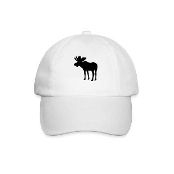 Elch - Moose - Elk - Baseballkappe - Weiß/Weiß - Vorne