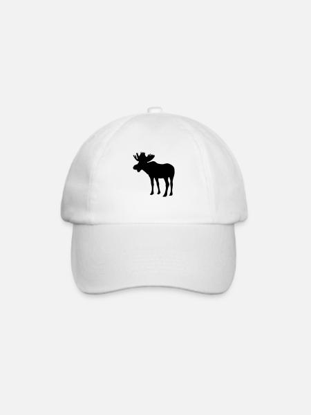 Elch - Moose - Elk - Baseballkappe - Weiß/Weiß