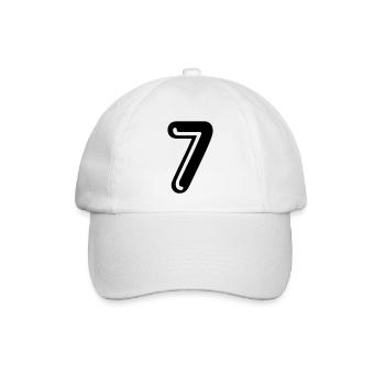 7 - Rückennummer - Baseballkappe - Weiß/Weiß - Vorne