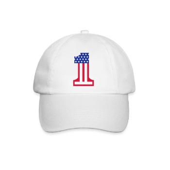 Stars And Stripes 1 - Baseballkappe - Weiß/Weiß - Vorne