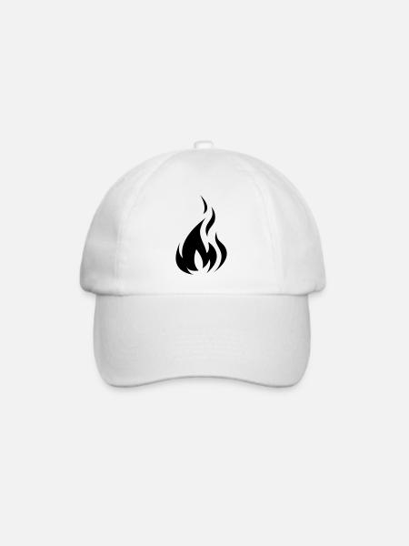 Flame Black - Baseballkappe - Weiß/Weiß