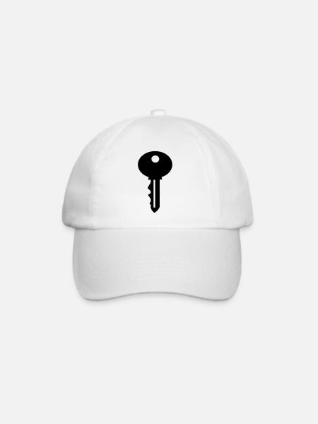 Key - Schlüssel - Clé - Baseballkappe - Weiß/Weiß