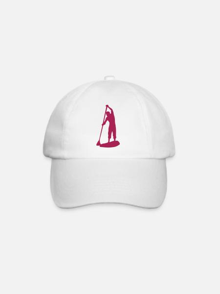 Paddle Board Silhouette - Baseballkappe - Weiß/Weiß