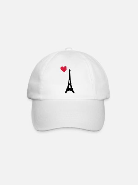eiffel tower love - Baseballkappe - Weiß/Weiß