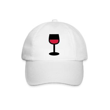 Wein Glas - Baseballkappe - Weiß/Weiß - Vorne