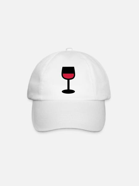 Wein Glas - Baseballkappe - Weiß/Weiß