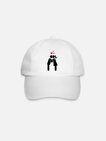 couple love - Baseballkappe - Weiß/Weiß