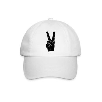 peace zeichen hand (dh) - Baseballkappe - Weiß/Weiß - Vorne