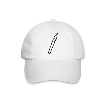 Pinsel malen - Baseballkappe - Weiß/Weiß - Vorne