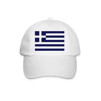 Griechische Flagge - Baseballkappe - Weiß/Weiß - Vorne