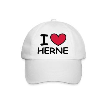 I ♥ Herne - Baseballkappe - Weiß/Weiß - Vorne