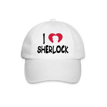 ich liebe sherlock - Baseballkappe - Weiß/Weiß - Vorne