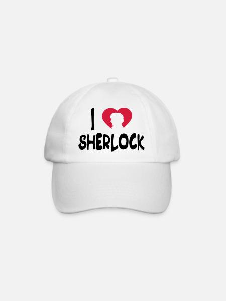 ich liebe sherlock - Baseballkappe - Weiß/Weiß
