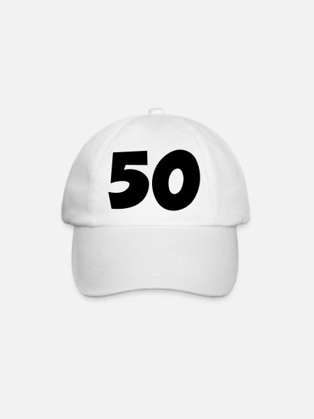 50 - Baseballkappe - Weiß/Weiß