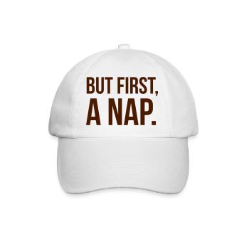 But first a NAP - Baseballkappe - Weiß/Weiß - Vorne