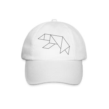 Polar Bear Tangram – Line Art - Baseballkappe - Weiß/Weiß - Vorne