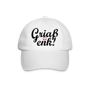 Österreichischer Dialekt Griaß enk! - Baseballkappe - Weiß/Weiß - Vorne
