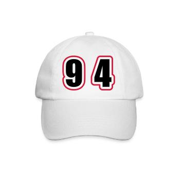 95 Zahl College - Baseballkappe - Weiß/Weiß - Vorne