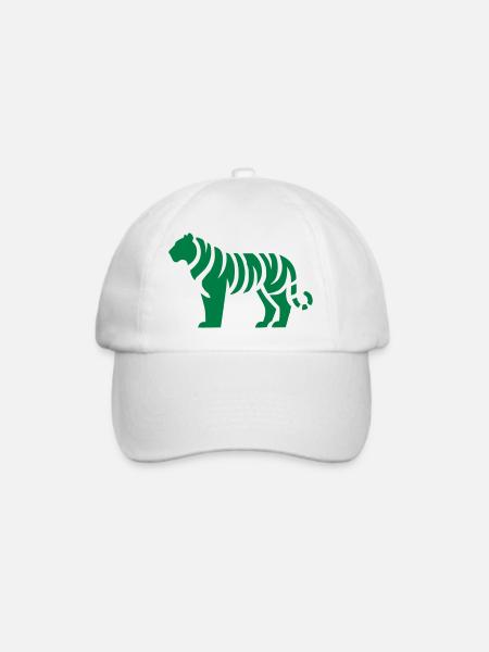tiger silhouette - Baseballkappe - Weiß/Weiß