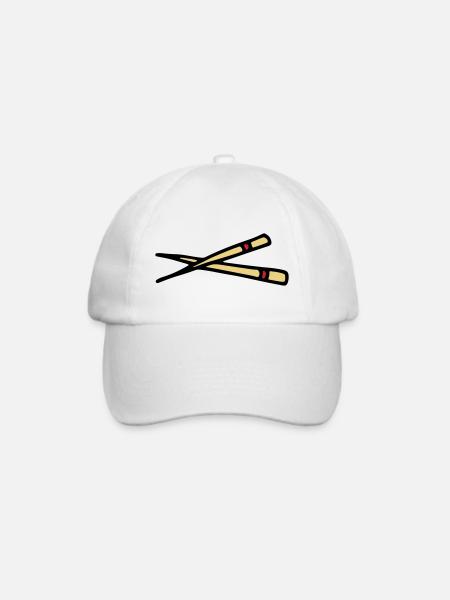Essstäbchen chopsticks baguettes - Baseballkappe - Weiß/Weiß