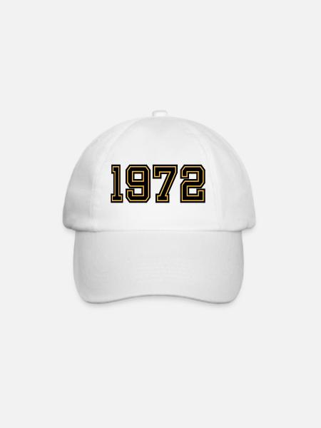 Geburtsjahr 1972 - Baseballkappe - Weiß/Weiß