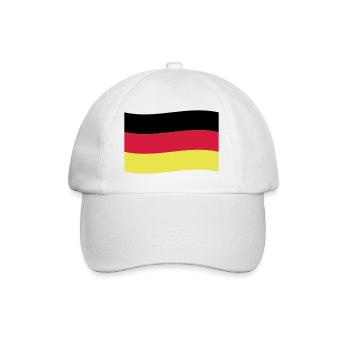 Deutschland Fahne Deutschlandfahne - Baseballkappe - Weiß/Weiß - Vorne