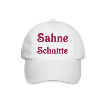 Sahne Schnitte - Baseballkappe - Weiß/Weiß - Vorne